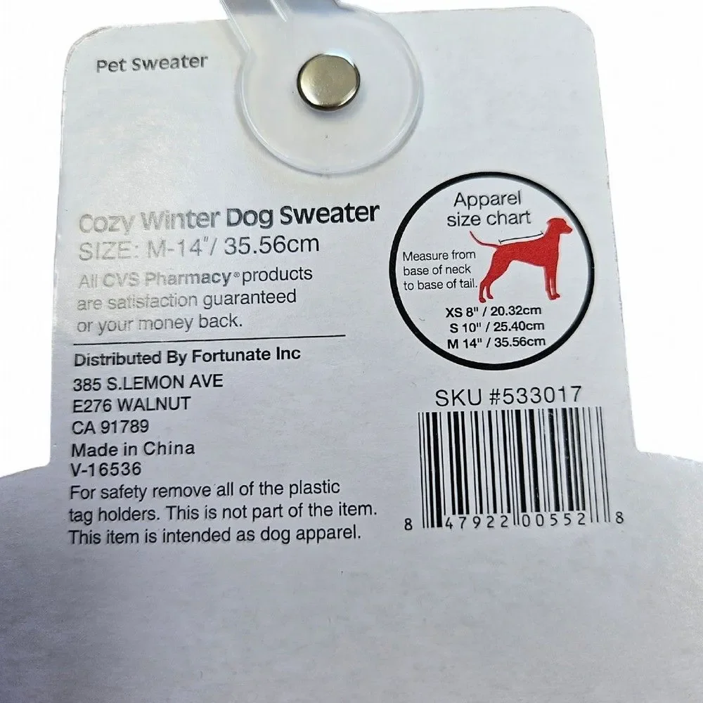 Pet Central Cozy Winter Dog Sweater Coat White Polar Bear Size Medium NWT - Picture 4 of 4